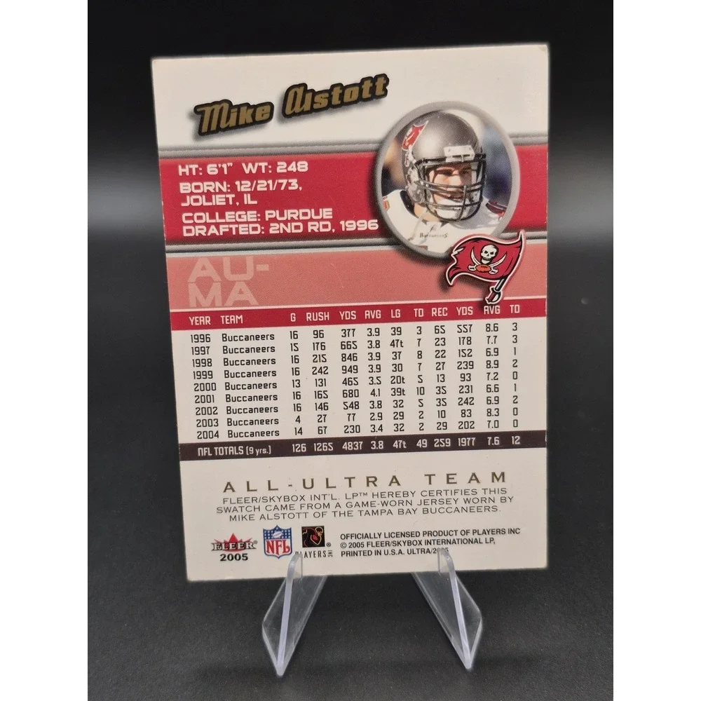 2005 Fleer Ultra Mike Alstott ##AU-MA Game-Worn Jersey All-Ultra Team Buccaneers